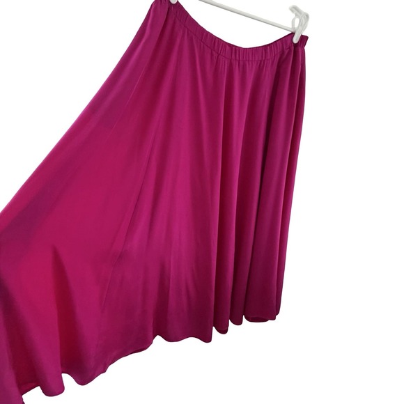 Vintage Neiman‎ Marcus Skirt Womens XL Fuchsia Maxi Long Elastic Waist Pockets - Picture 9 of 15